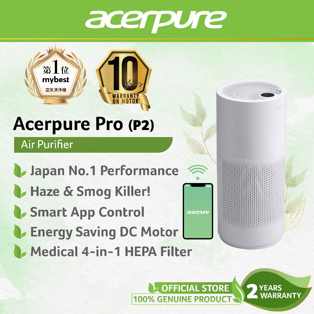 𝐉𝐀𝐏𝐀𝐍 𝐍𝐎 𝟏 Acerpure Pro P2-AP551-50W Air Purifier - White