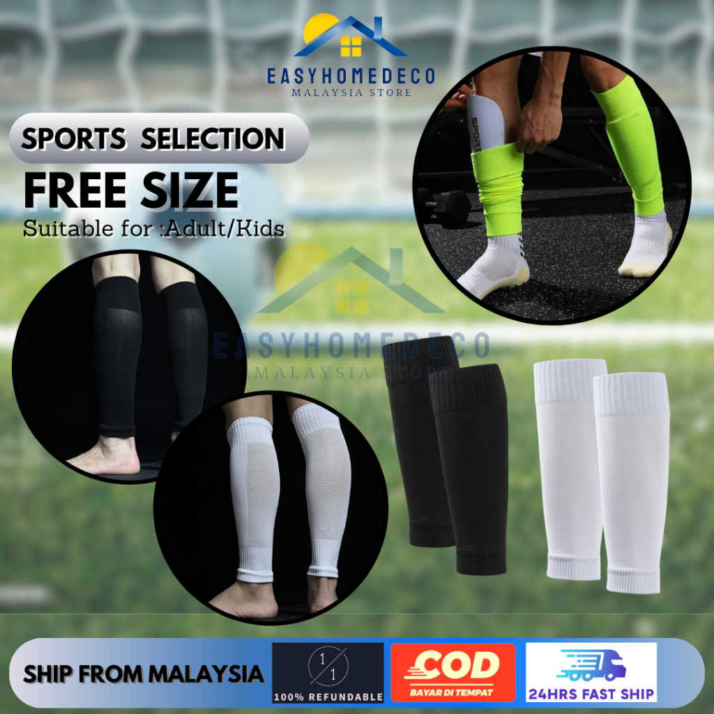 READY⚡FOOTBALL LEG SLEEVE Sports Socks Leg Knee Calf Ankle Protect Shin
