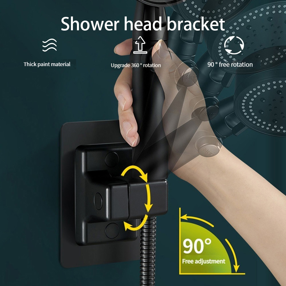 Shower Head Holder No Drill Showerhead Bracket Adjustable Wall Mounted
