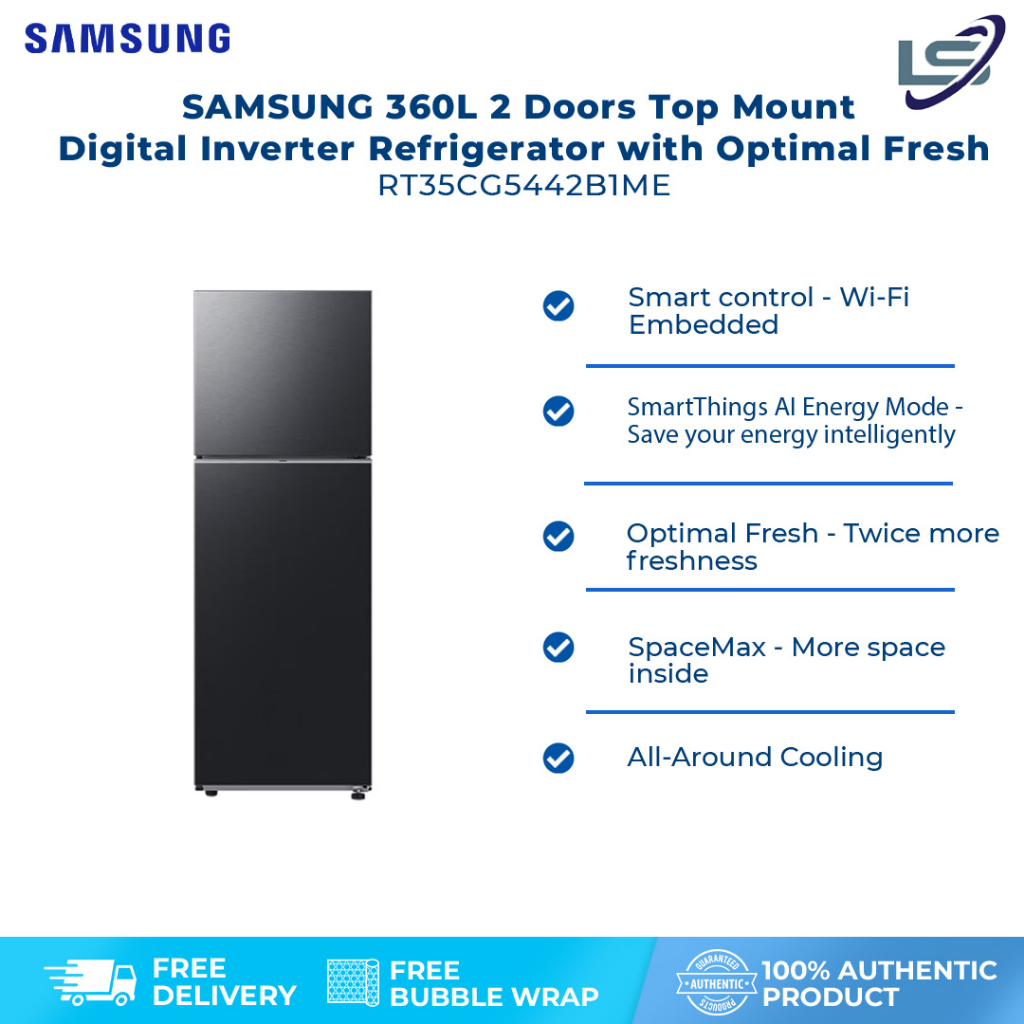 SAMSUNG 360L 2 Doors Top Mount Digital Inverter Refrigerator with ...