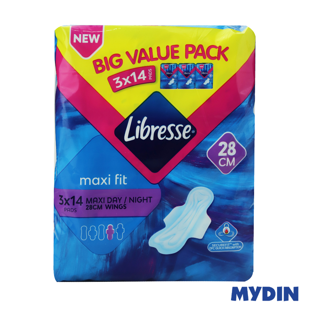 Libresse Feminine Pads Maxi Non Wing 28cm Big Value Pack 3x16s – Loco Store