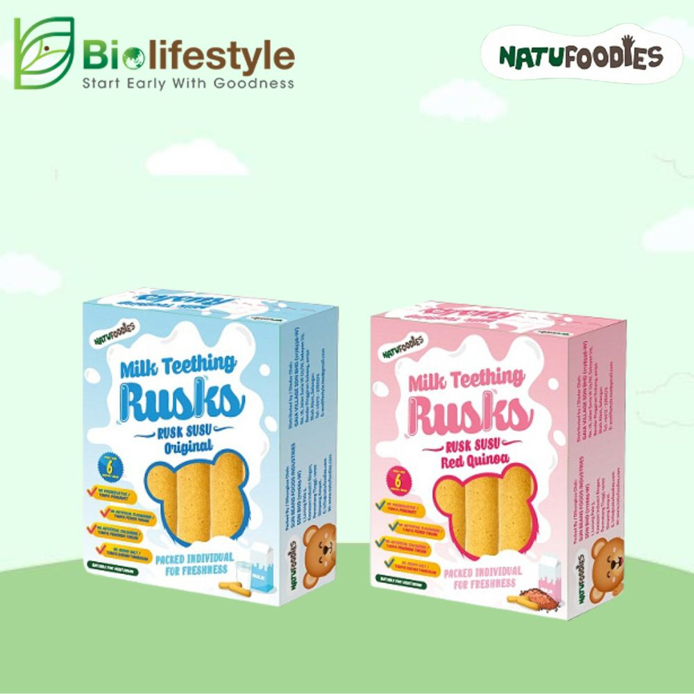 Natufoodies Milk Teething Rusks 84g (14g x 6 Sachets) | Shopee Malaysia