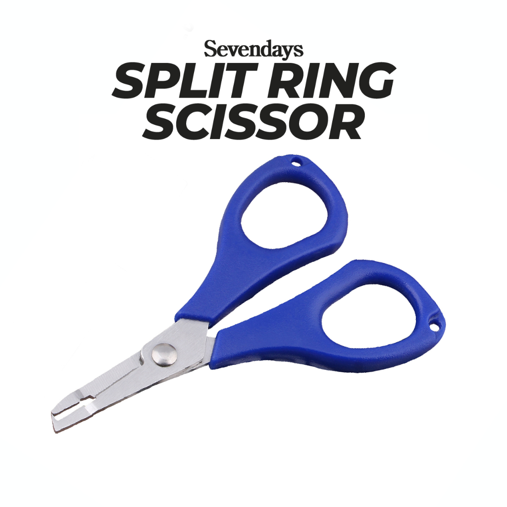 Split Ring Scissor Stainless Steel PE Braided Mono Line Cutter Gunting  Pancing Small Mini Fishing Tackle Plier ABS