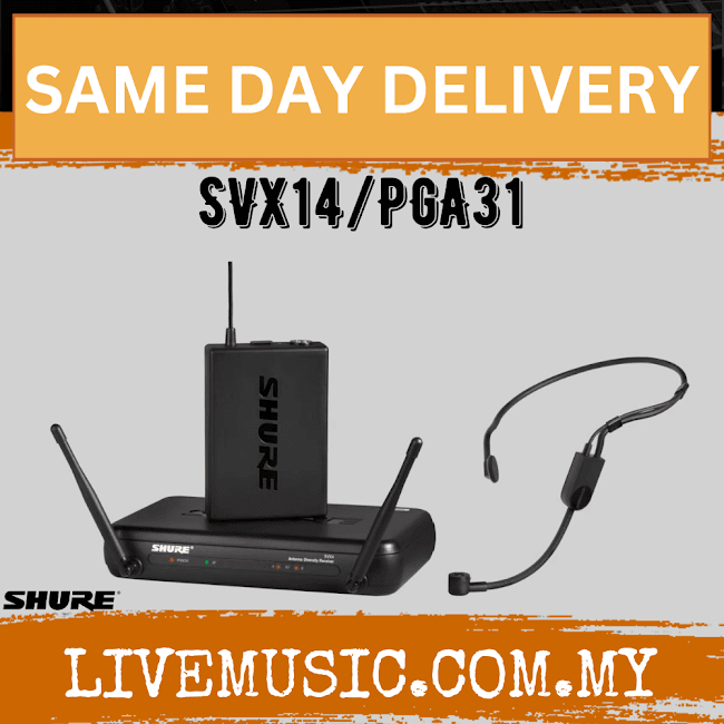 Shure SVX14/PGA31 Headworn Wireless Microphone System w/ LPCS Hard