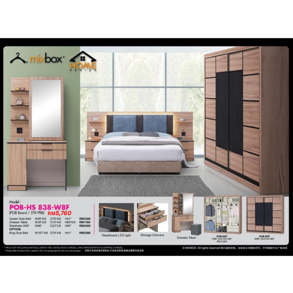 MIXBOX HOME SERIES BEDROOM SET (POB-HS838) | Shopee Malaysia