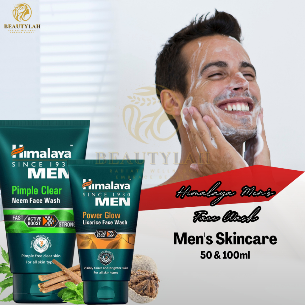 Himalaya Men Face Wash Neem Pimple Clear Intense Oil Clear Power Glow ...