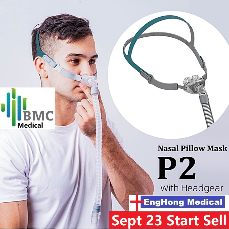 BMC P2 cpap mask, P2 nasal pillow, Smallest cpap mask, P2H for BMC mini
