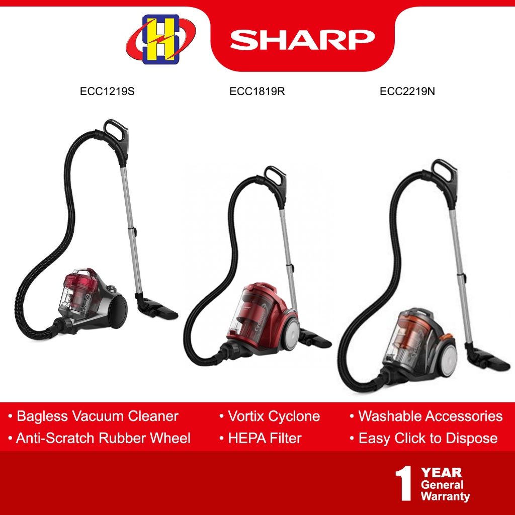 Sharp Vacuum Cleaner (1200W2200W) HEPA Vortix Cyclone Bagless Vacuum