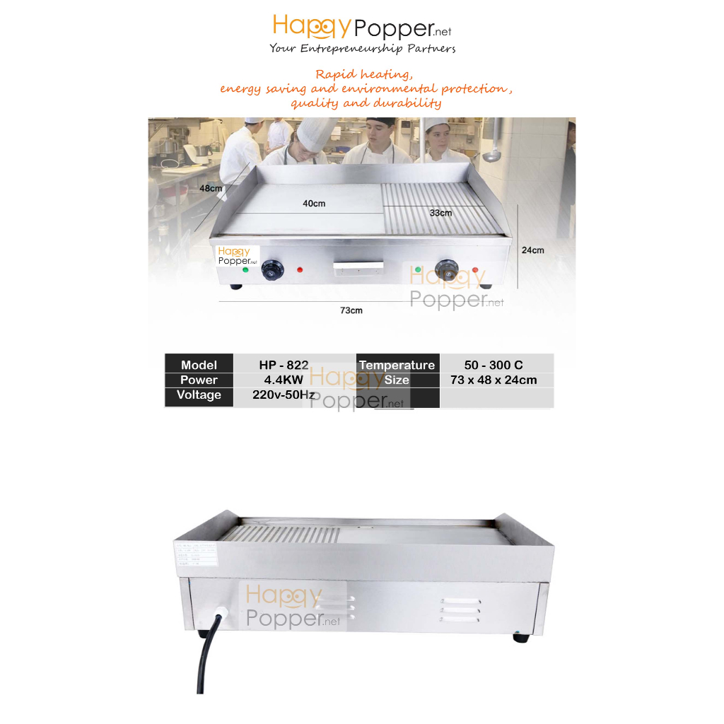 Commercial Griddle Teppanyaki Stove Electric Gas Dapur Griddle With