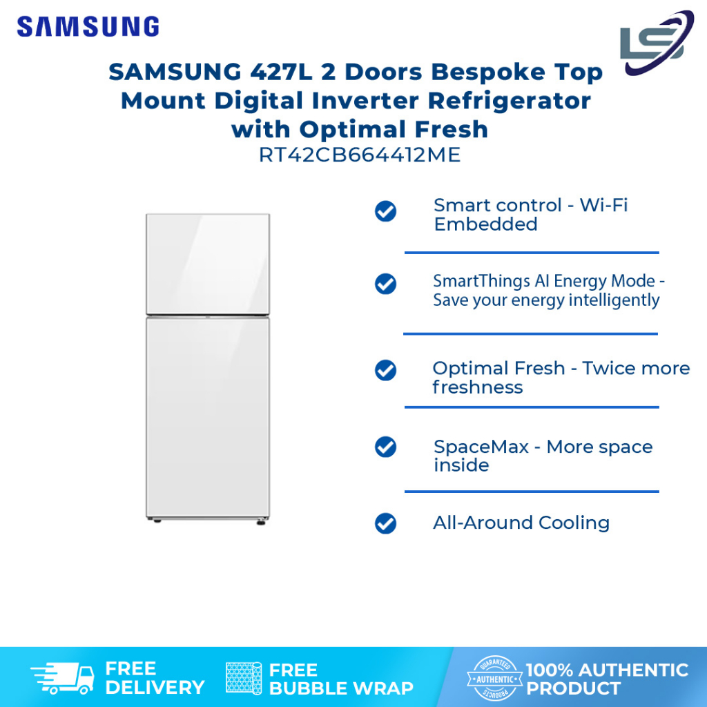 SAMSUNG 427L 2 Doors Bespoke Top Mount Digital Inverter Refrigerator