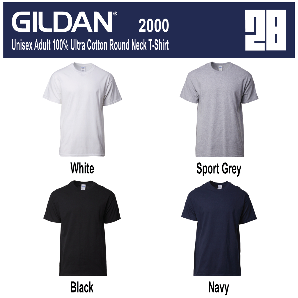 Lot De 3 T-shirts GILDAN Ultra 2000 – 100% Coton, 53 Couleurs Au Choix – Tailles XS à 5XL, Neufs Avec étiquettes