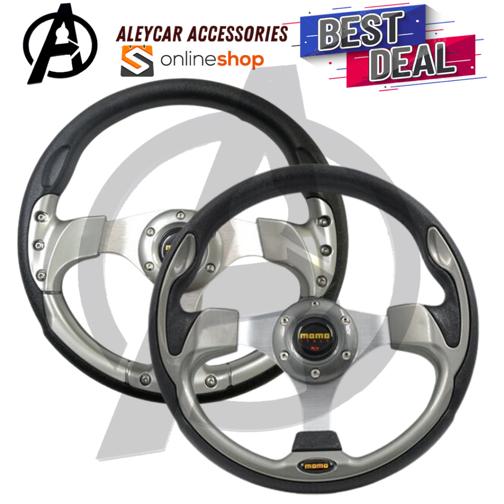 GRAY Momo Sport Racing Steering Wheel | Shopee Malaysia