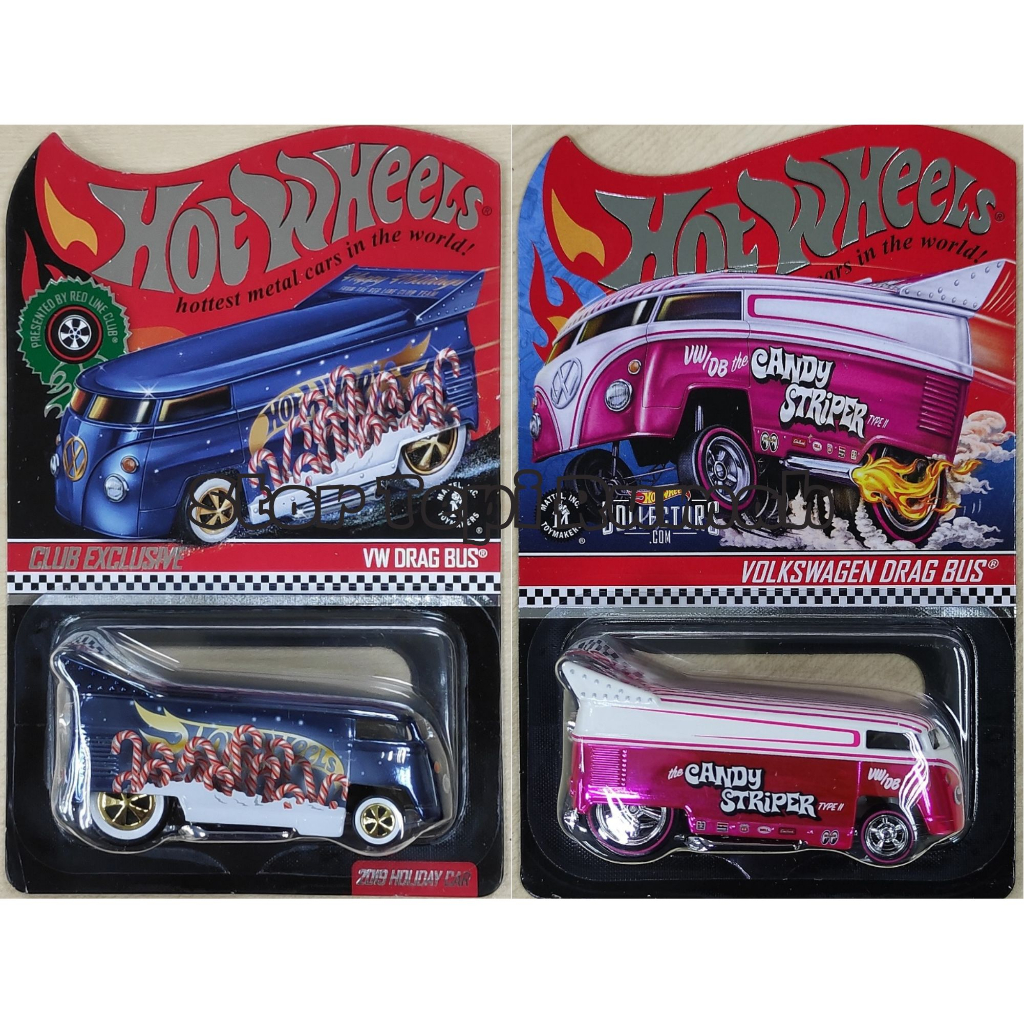 Hot Wheels Red Line Club Volkswagen Drag Bus [HW Vw RLC 2019 2021 HWC  Collectors Exclusive Holiday Candy Stripper] | Shopee Malaysia