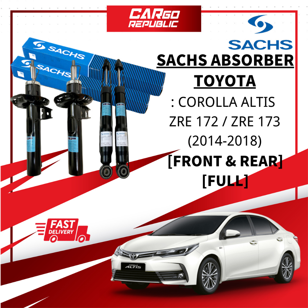 Sachs Toyota Corolla Altis ZRE 172 / ZRE 173 Absorber Full Set / Front ...