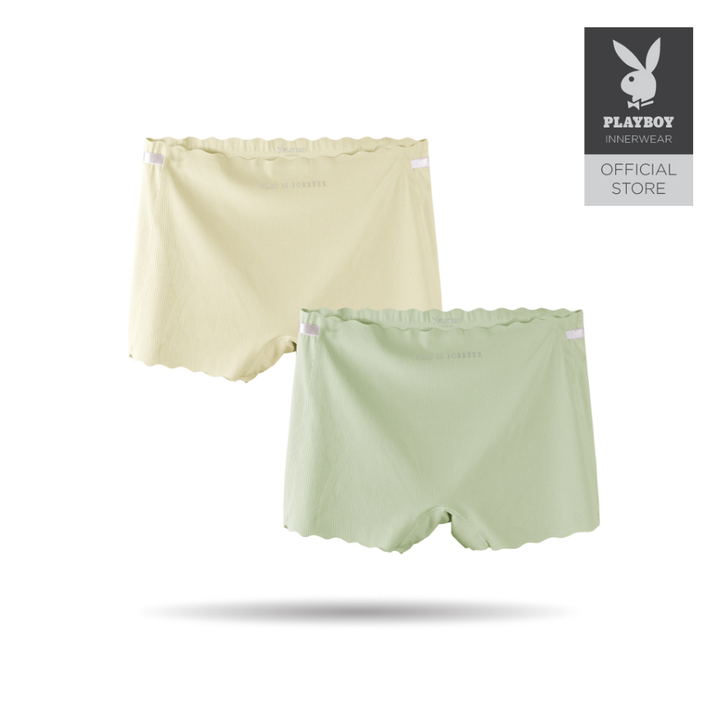Playboy Lingerie Ice Silk Microfiber Seamless Boyleg Panties with Uplift  Grip - Assorted Colour (2 Pcs) PL98071-2BL