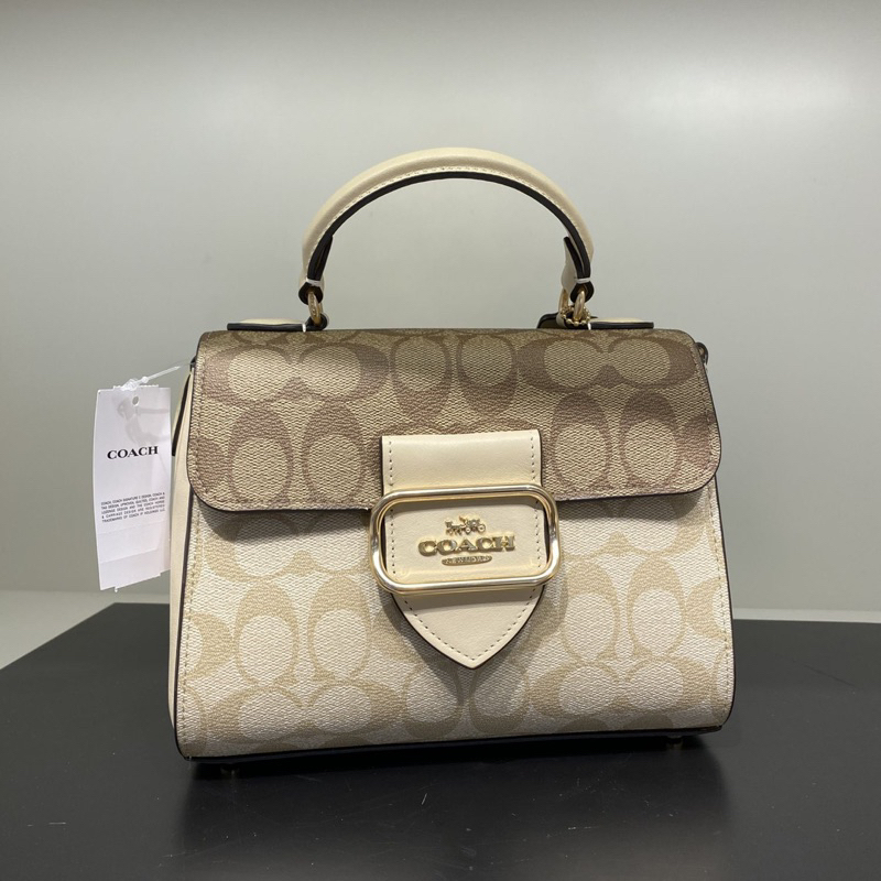 Original Coach Morgan Top Handle Satchel In Blocked Signature Canvas 