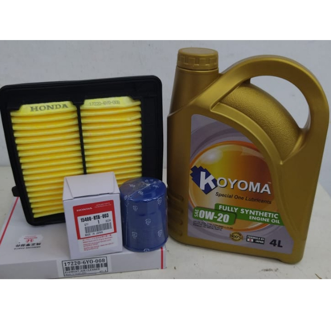 HONDA CITY TOO HYBRID 2021year OIL FILTER + AIR FILTER + KOYOMA 0W20 FULLY SYNTHETIC ENGINE OIL