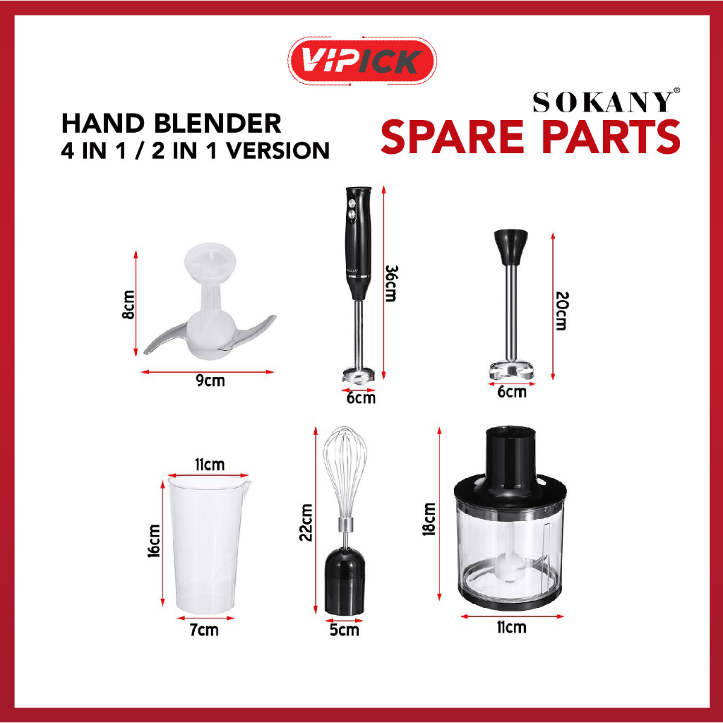 SOKANY Hand Blender Spare Parts 4 In 1 / 2 In 1 Shopee Malaysia