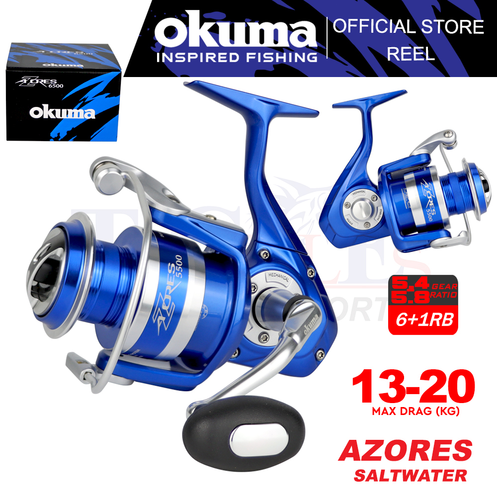 Okuma Azores Blue Max Drag 12.7kg - 20kg Spinning Fishing Reel