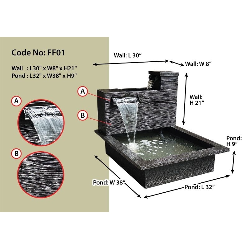water fountain(fiber waterfall) Shopee Malaysia