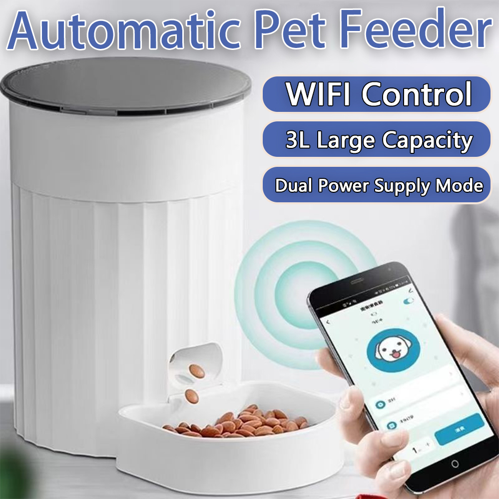 Pet Feeder 3L Automatic WIFI Remote APP Control Timer Cat Dog Food