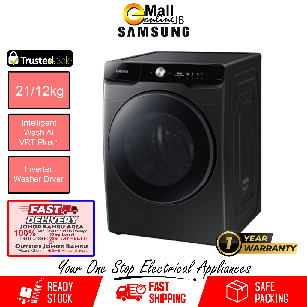 Samsung 21/12KG Smart Inverter AI Front Load Washing Machine