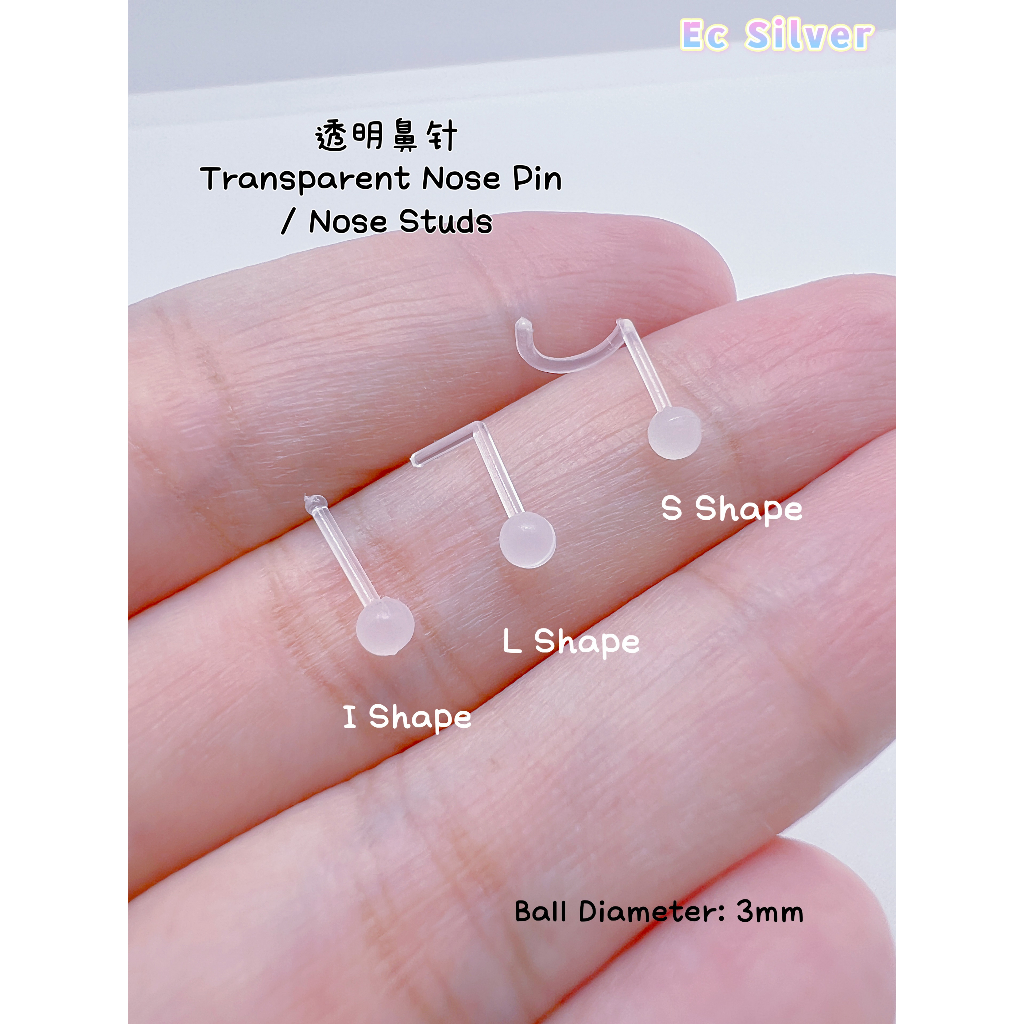 Subang Hidung Plastic / Clear Acrylic Nose Pin / Nose Stud | Shopee