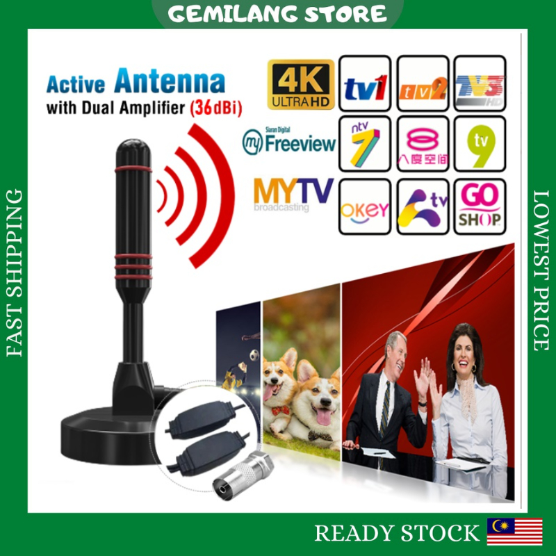 NEW Antena TV Digital Mytv Indoor Antenna Builtin Booster 2x Amplifier