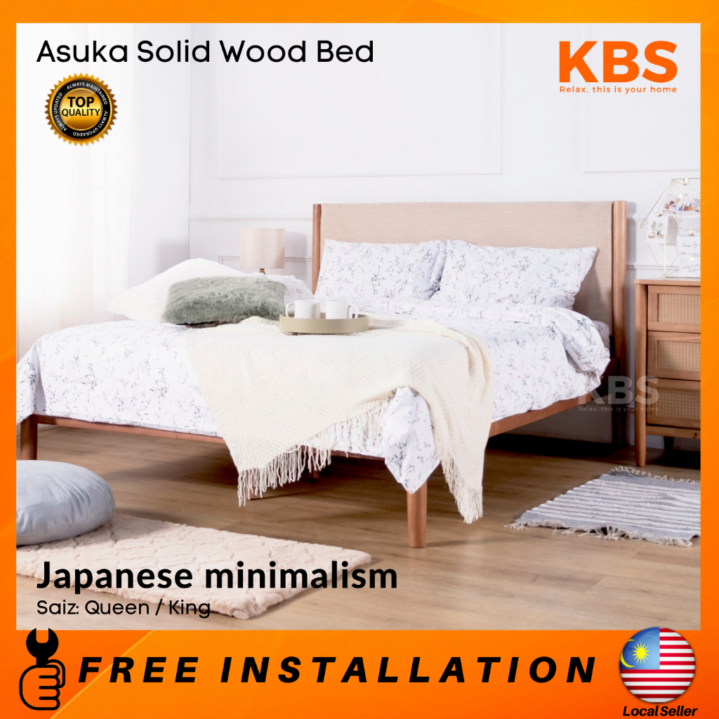 (FREE Installation+Shipping) KBS Asuka SOLID WOOD Bed Frame / Muji