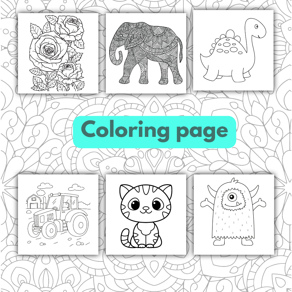 Set Kertas Mewarna A4 Colouring Pages | Shopee Malaysia