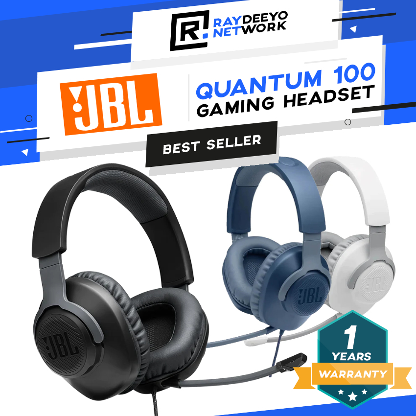 JBL Quantum 100 Wired OverEar Gaming Headset With A Detachable Mic