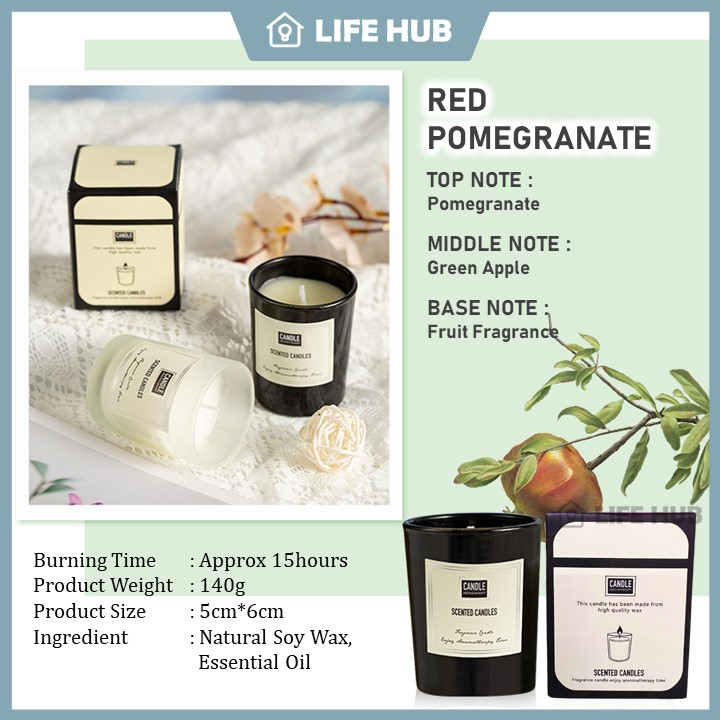【LIFE HUB】 Minimalist Scented Candle Aromatherapy Lilin Wangi Silinder
