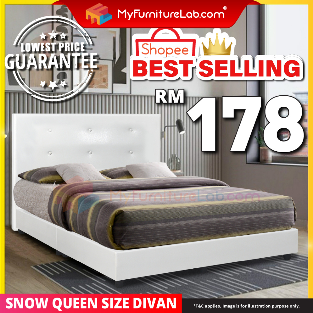 【PREORDER, DELIVER 20/7/24】𝐌𝐘𝐅𝐔𝐑𝐍𝐈𝐓𝐔𝐑𝐄𝐋𝐀𝐁® SNOW Queen Size Divan