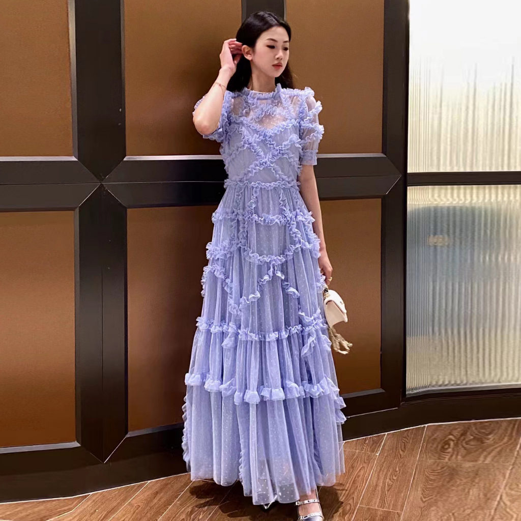 Sunnydaysweety 2024 Summer Sweet Luxury Lace Fairy Dress Mesh Women ...