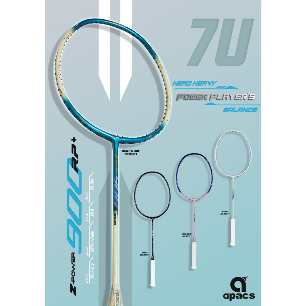 Badminton racket Apacs ZPower 900 RP PlusSuper Lite (7U) FREE STRING