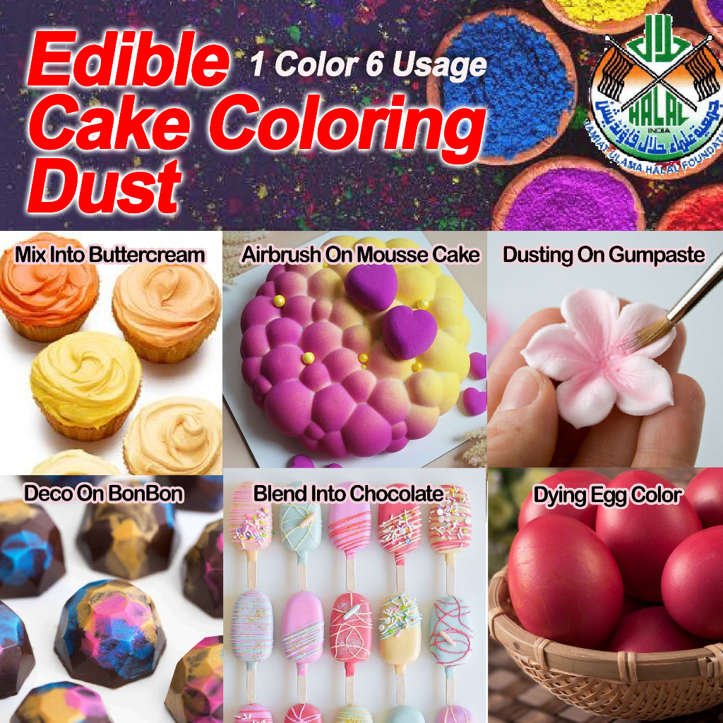Edible Cake Coloring Halal Certified Powder Food Coloring Serbuk