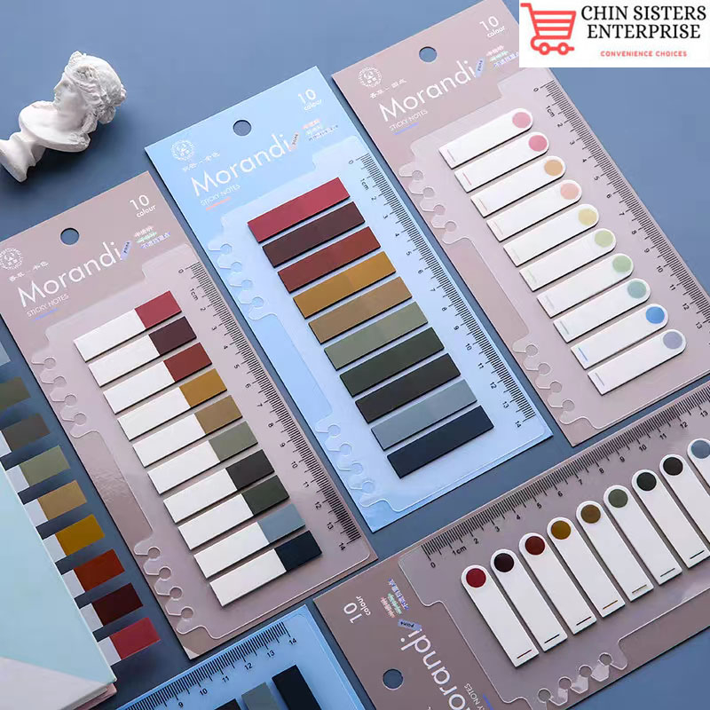 10 Colors Index Labels Sticky Notes Sticker Morandi Vintage Tab Memo ...