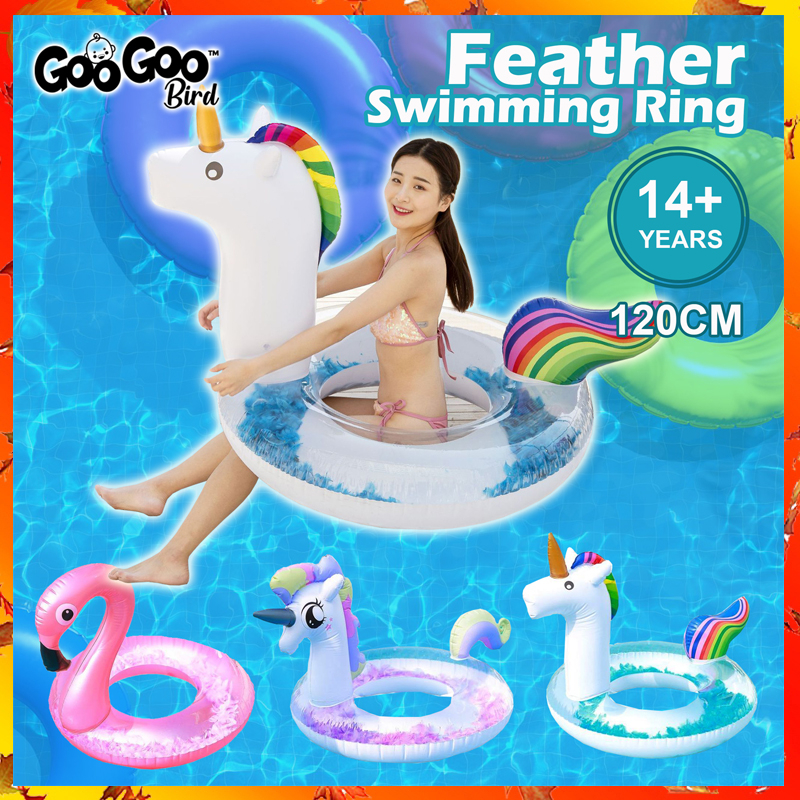 GOOGOO BIRD Cute Animals Inflatable Feather Swimming Ring Float for ...