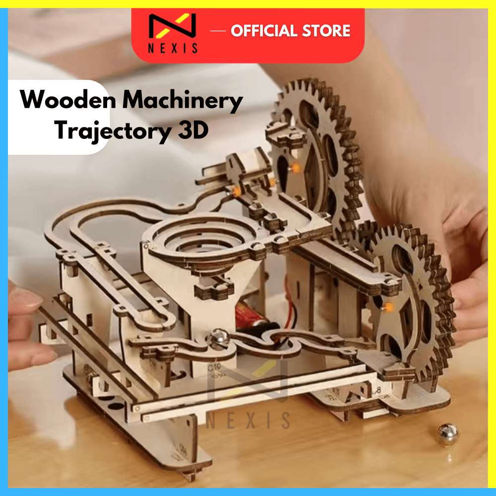 3D Wooden Puzzle Marble Run Set DIY Mechanical Track Electric Manual ...