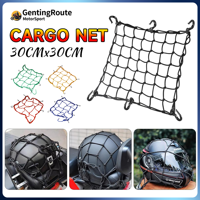 Universal Motorcycle Net Cargo Net Flexi Helmet Net Stretchable Cord Jaring Motor Bag Beg