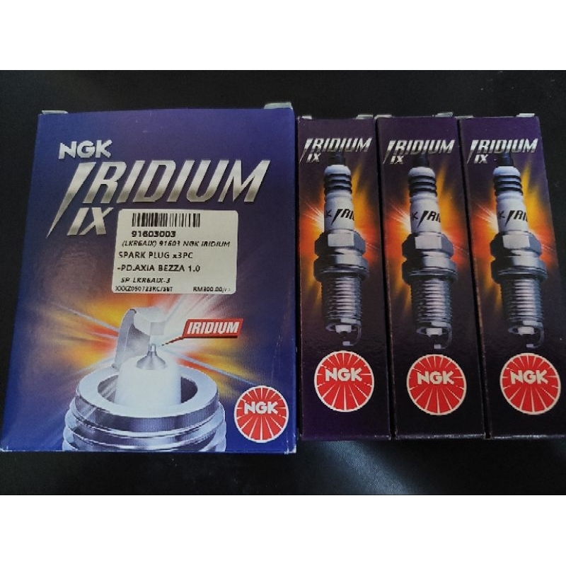 PERODUA AXIA / BEZZA 1.0 NGK LKR6AIX IRIDIUM SPARK PLUG ORIGINAL ...