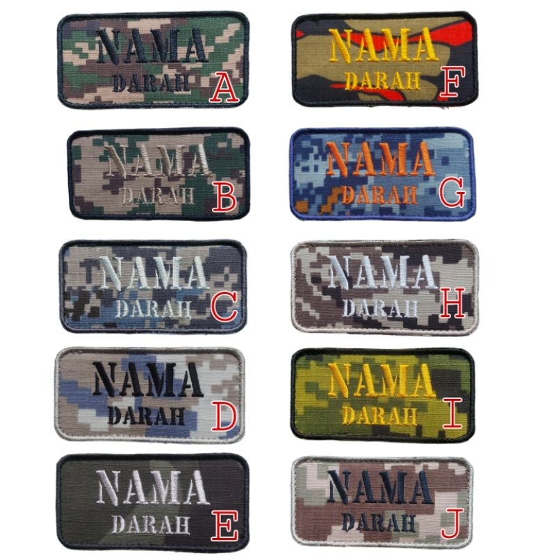 Patch ID Darah Digital Custom Siap Velcro Hook Shopee Malaysia