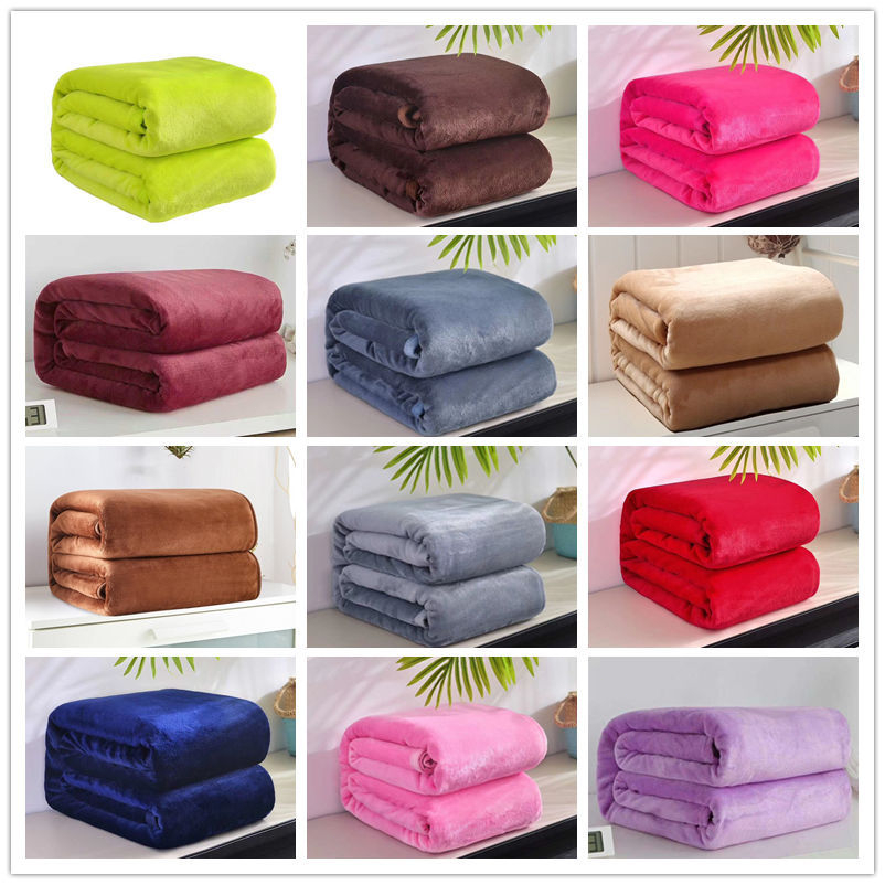 A blanket Multi-Purpose Thickene Coral Fleece Blanket Air Conditioning ...