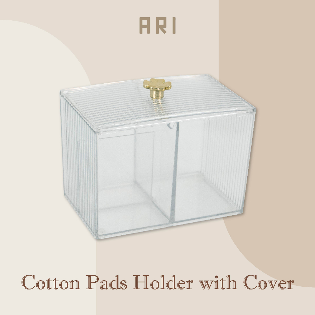 ARI Cotton Pads Holder With Cover Clear Acrylic Transparent Luxury ...