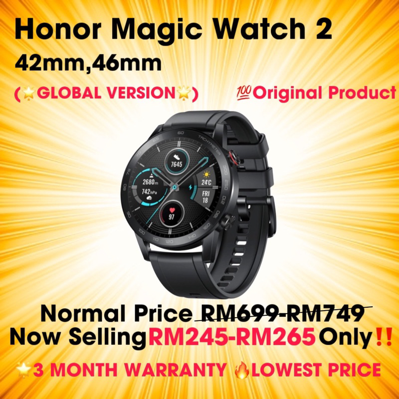 【💯GLOBAL VERSION】Honor MagicWatch 42mm/46mm Fitness Blood Oxygen GPS  5ATM Waterproof Smartwatch Magic Watch Heart Rate