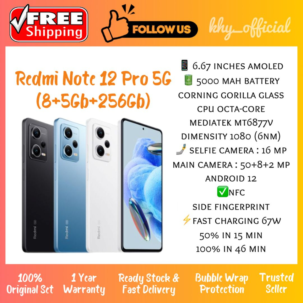 Xiaomi Redmi Note 12 Pro 5G 8 RAM 256 GB Android