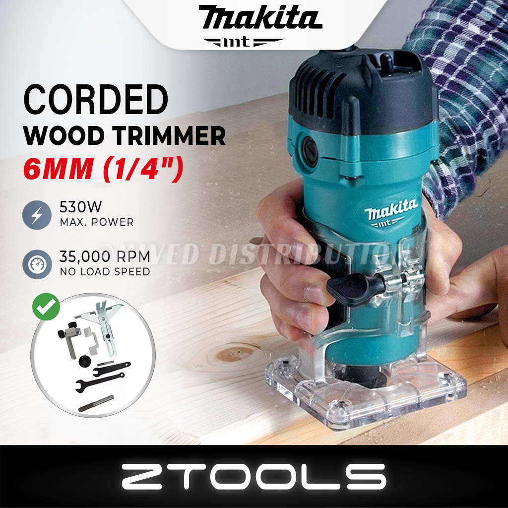 Makita 530W Wood Trimmer M3700B | 6mm (1/4) Mini Router | Mesin ...