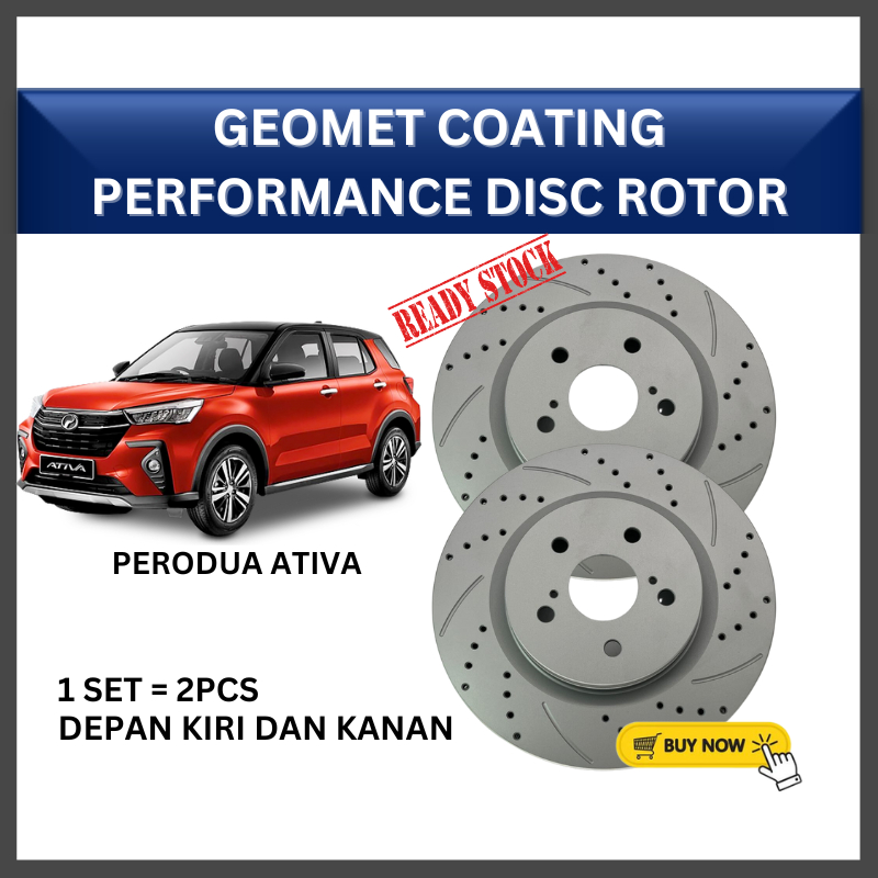 Perodua Ativa Front Geomat Coating Performance Disc Rotor Slotted ...