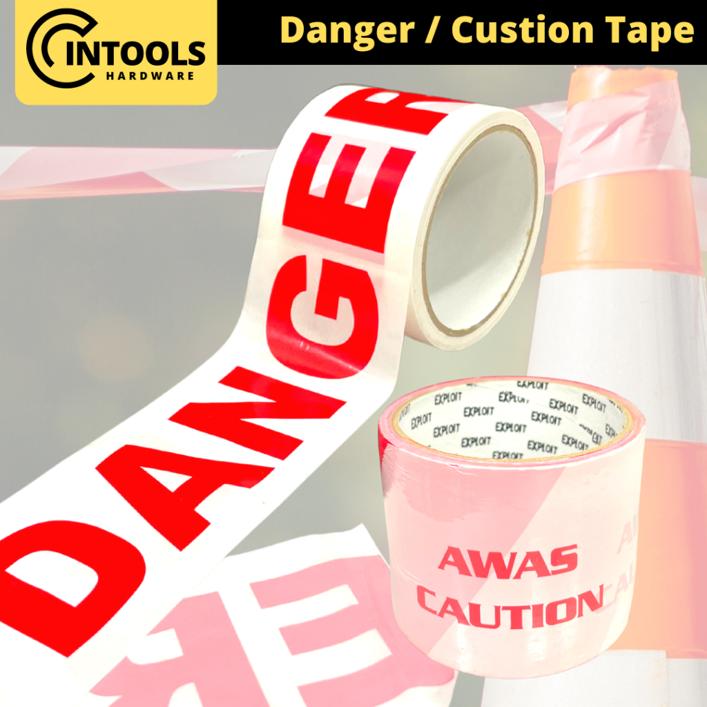 AWAS CAUTION DANGER Safety Tape 3 Inch 40 Meters 40m Floor Duct Tape ...