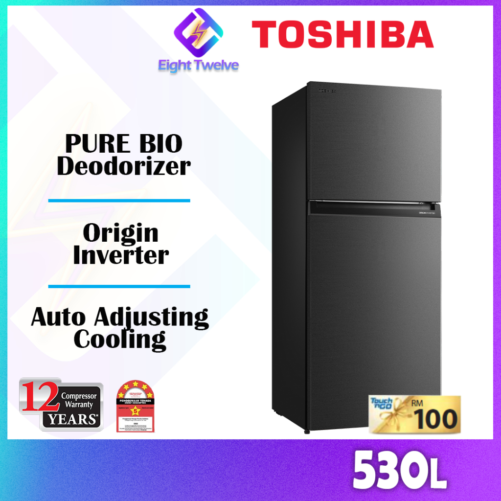 Matte Black New Model Toshiba 2 Door Big Fridge Origin Inverter 360L ...